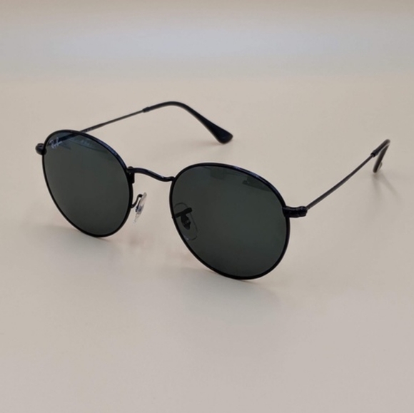 LIKE NEW RayBan Round Metal RB3447 Black Lens Ray ban Sunglasses - Picture 3 of 15